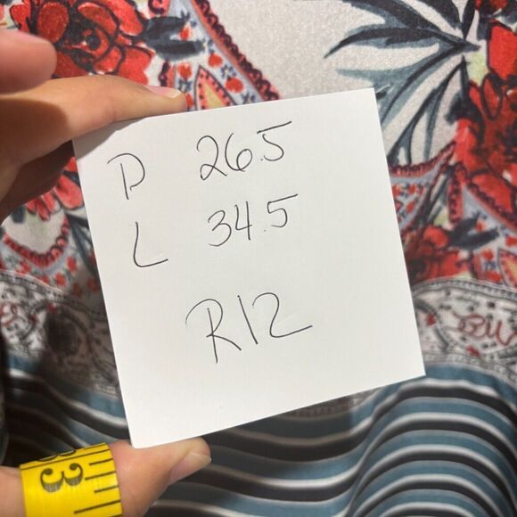 Badgley Mischka Crepe de Chine Paisley Printed Kaftan Multicolor L Boat Neck - Picture 10 of 10